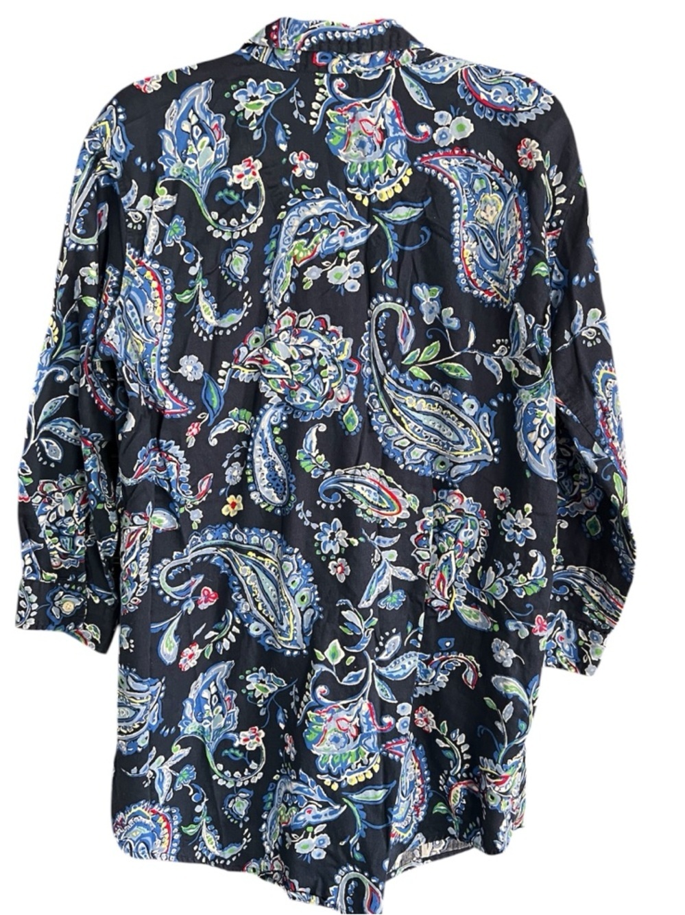 Lauren Ralph Lauren Women’s Paisley Shirt Dress Monogram Size Large - Picture 3 of 9